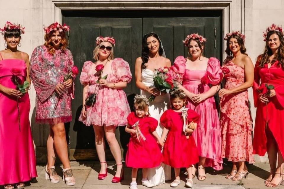 Colorful Bridal party