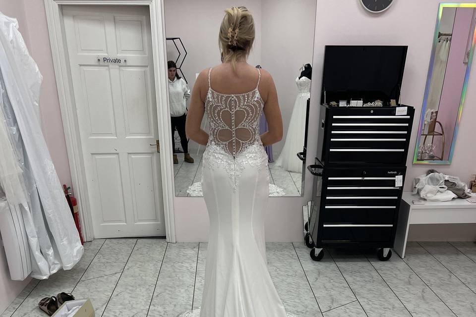 Dress taken in on back seams