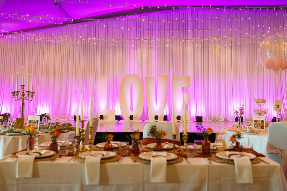 Wedding set up inc stage