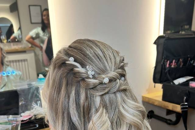 Bridesmaid half up
