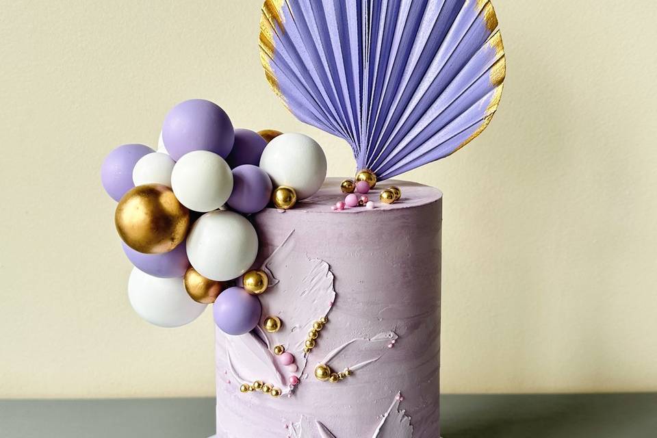 Purple buttercream and gold