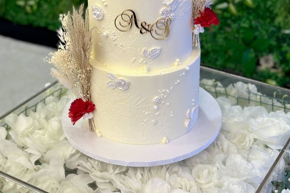 Buttercream and rose stencil