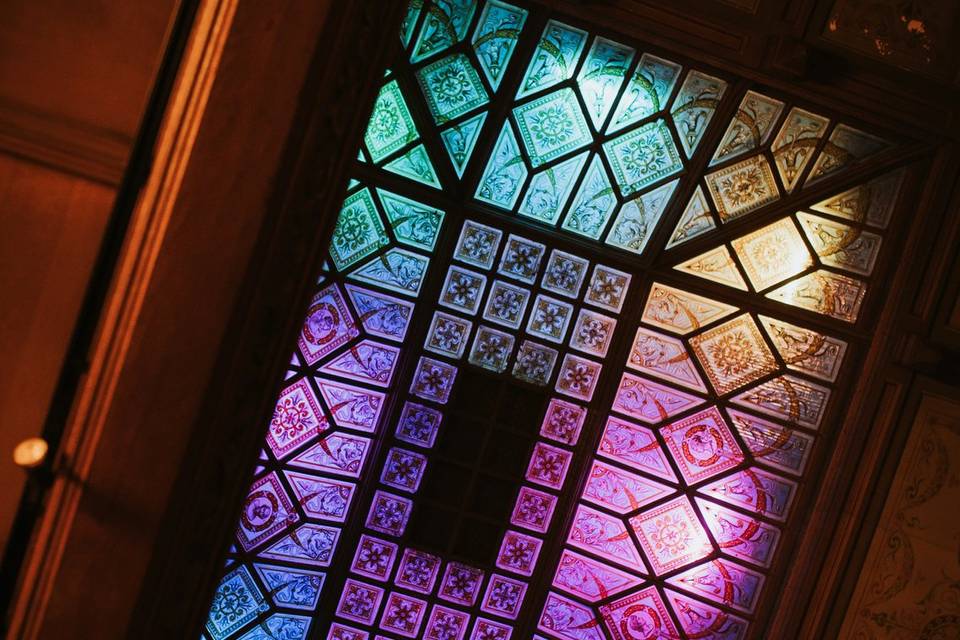 Backlit Stained Glass Ceiling