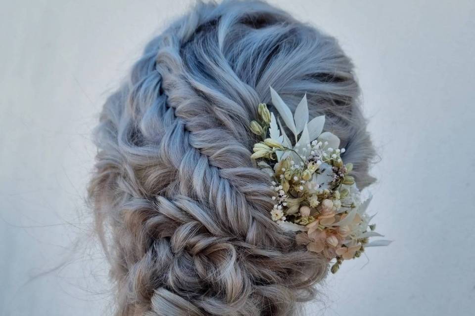 Slightly boho, fishtail bun