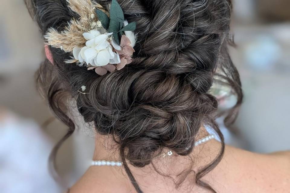 Boho bun, with textured crown