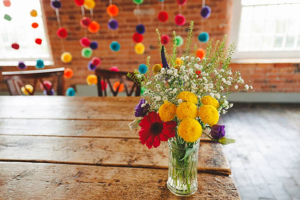 Vibrant table centrepiece