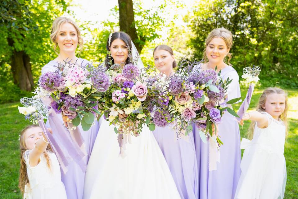 Purple lilac bouquets