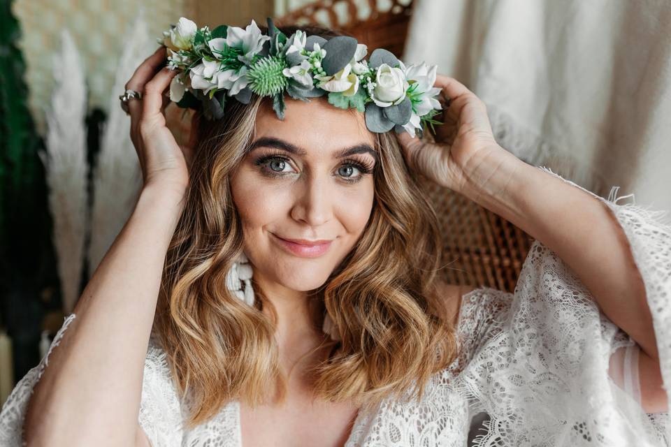 Flower crown hairstyle