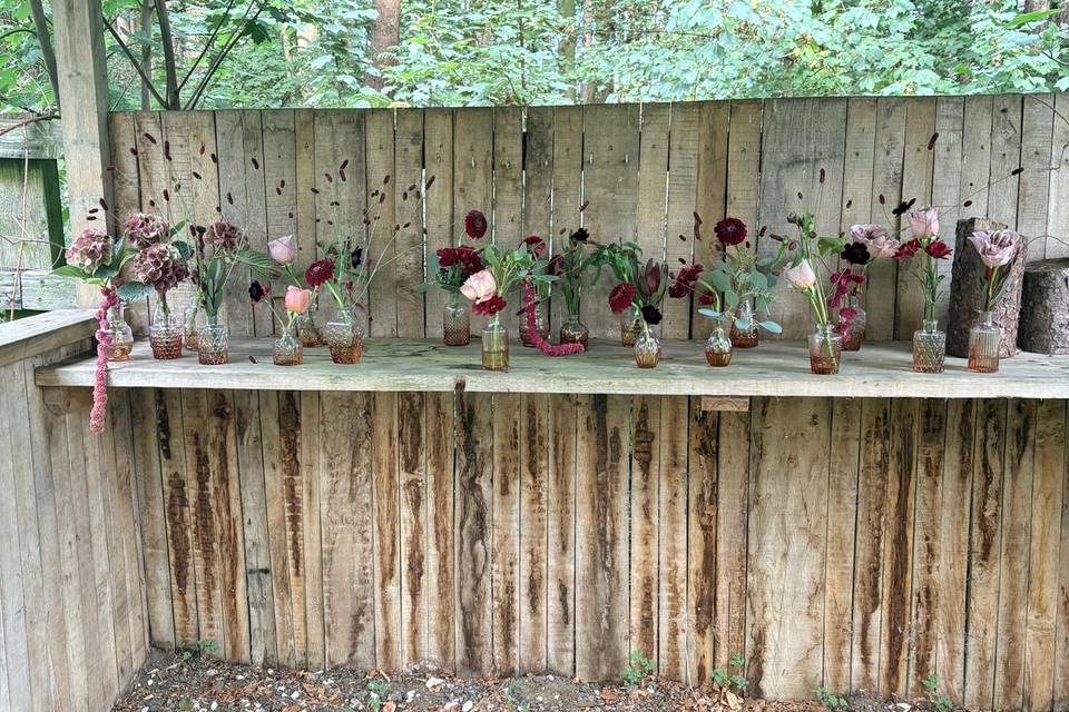 Bud vases ready to go