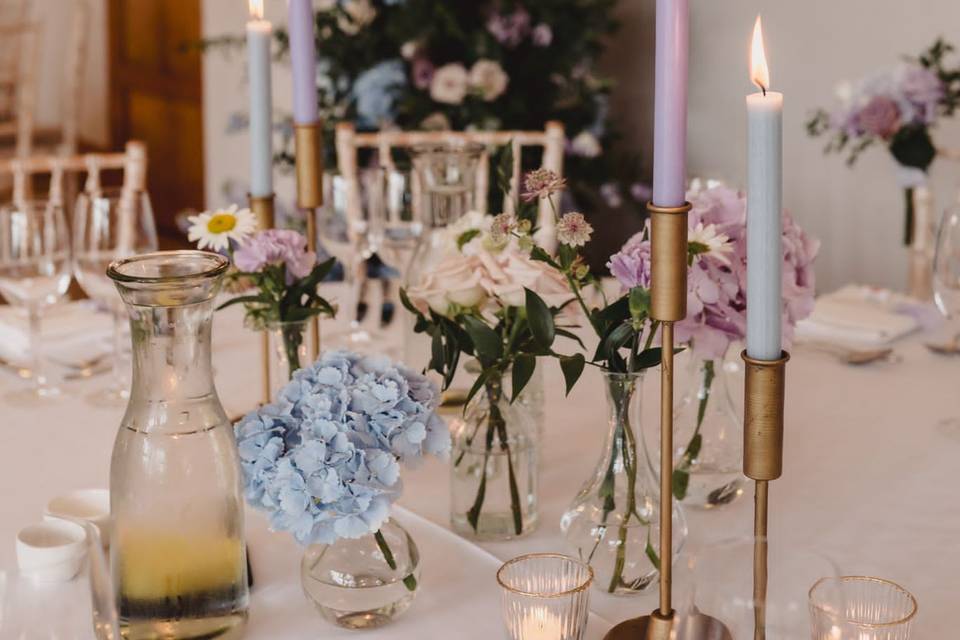 Styled pastel table