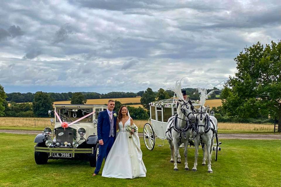 Lilly with horses and carriage