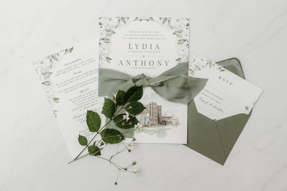 Green Wedding Invitations