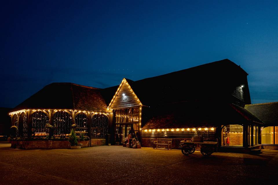 The Great Barn in lights