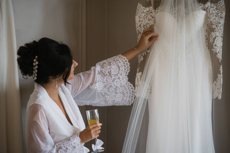 Admiring the dress