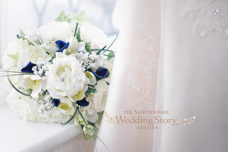 Brides Dress Detail Bouquet