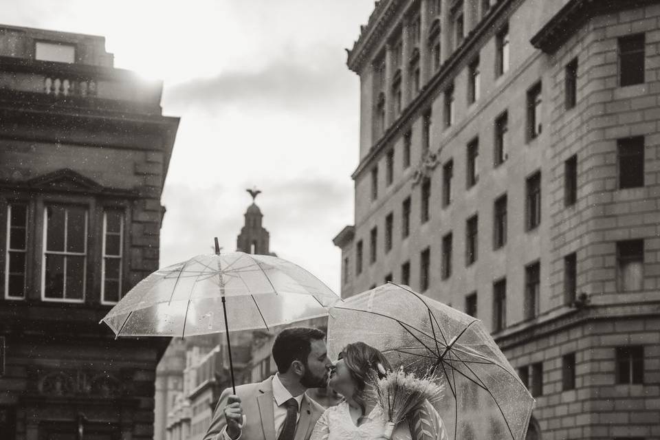 Kissing in the rain