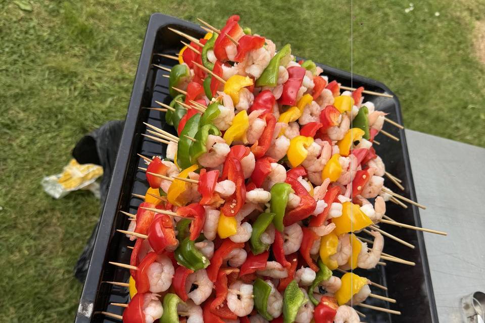 Prawn skewers