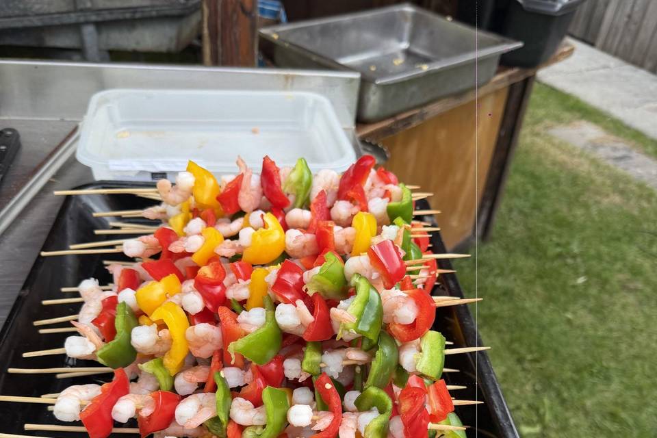 Prawn skewers