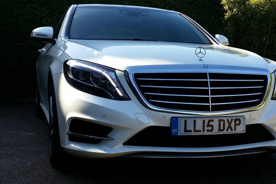 White Mercedes S  Class