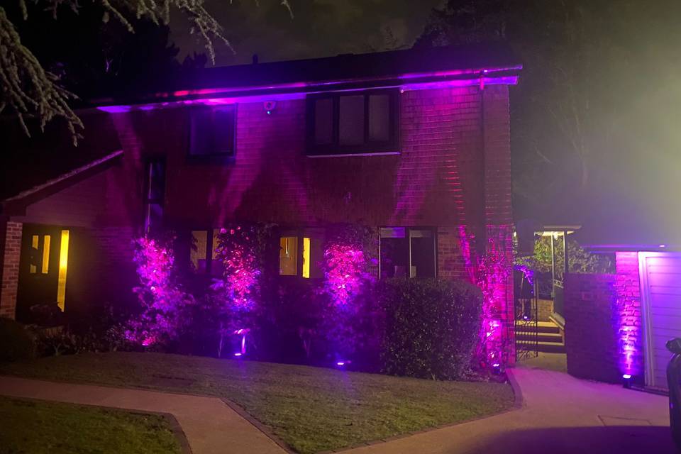 House outside in pink