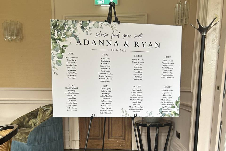 Seating chart