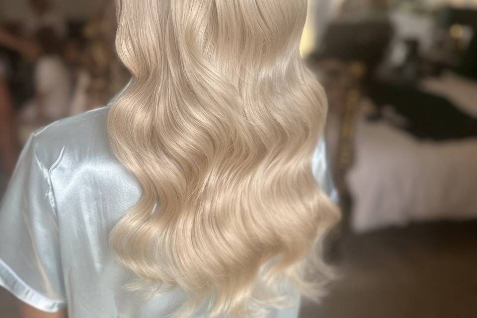 Soft waved half up
