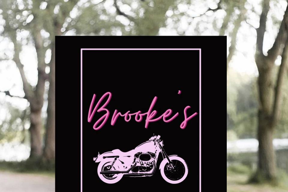 Biker babes theme welcome sign