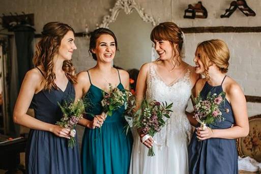 Bride and bridesmaids by Katy