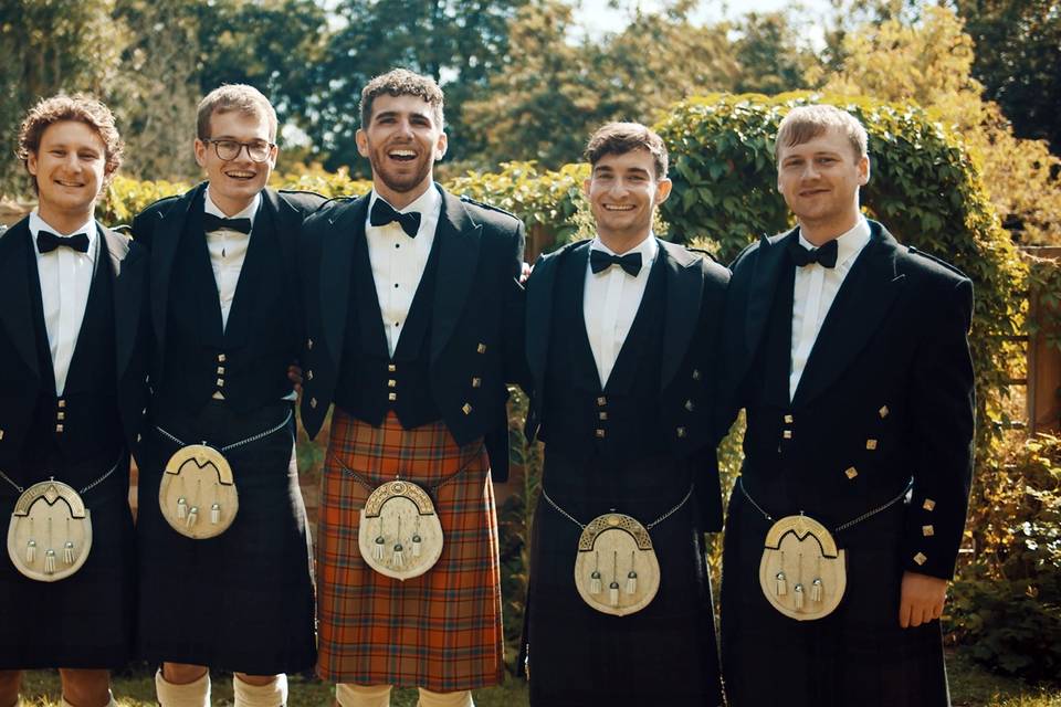 The groom with his groomsmen