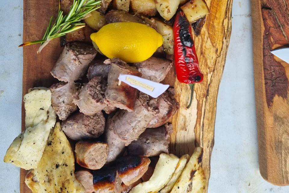 Top View Meat Platter Board