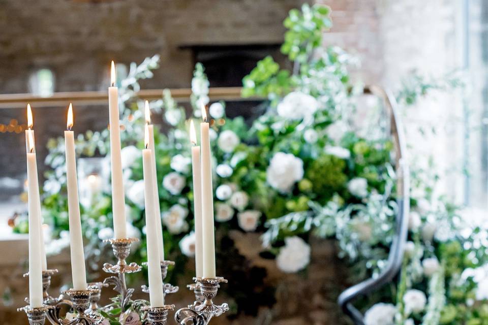 Candelabra table setup