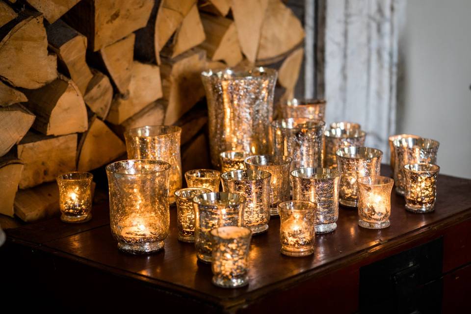 Mercury glass candles