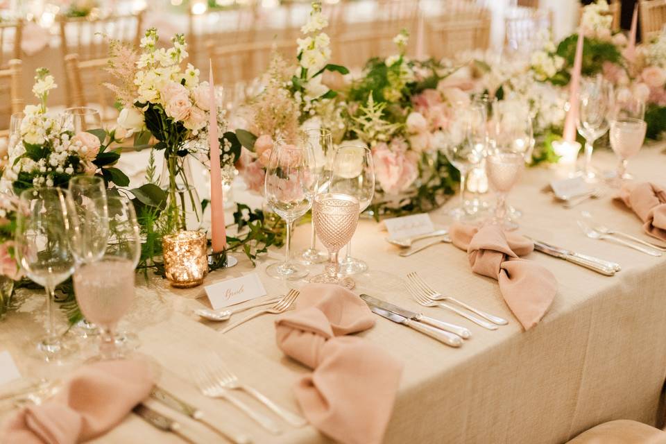 Blush Tablescape Details