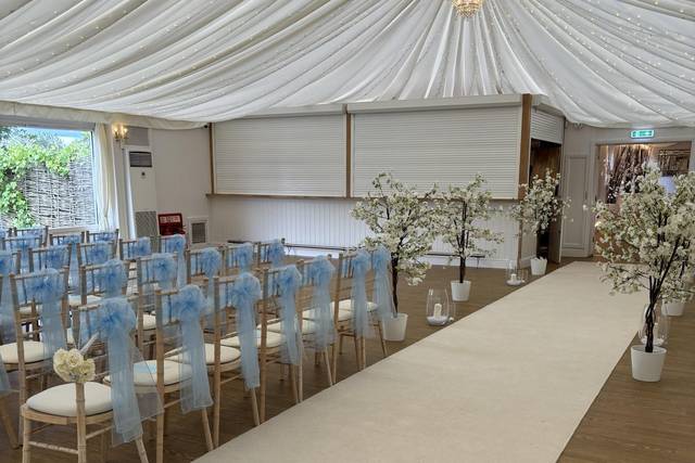 Aisle way for wedding party