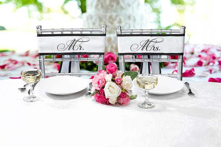 Mr & Mrs Chair Sashes to Hire