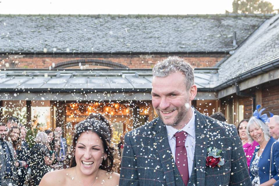 Confetti at Mythe Barn