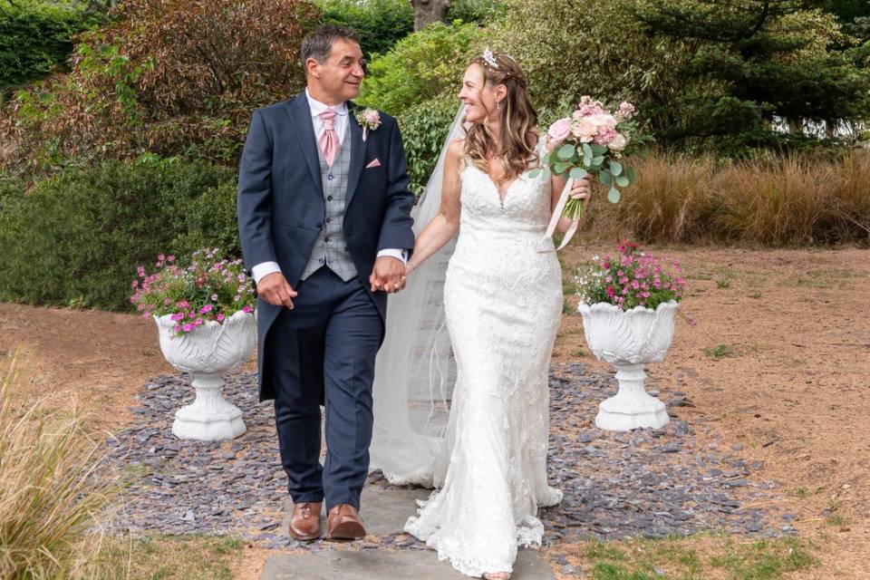 First walk as newlyweds