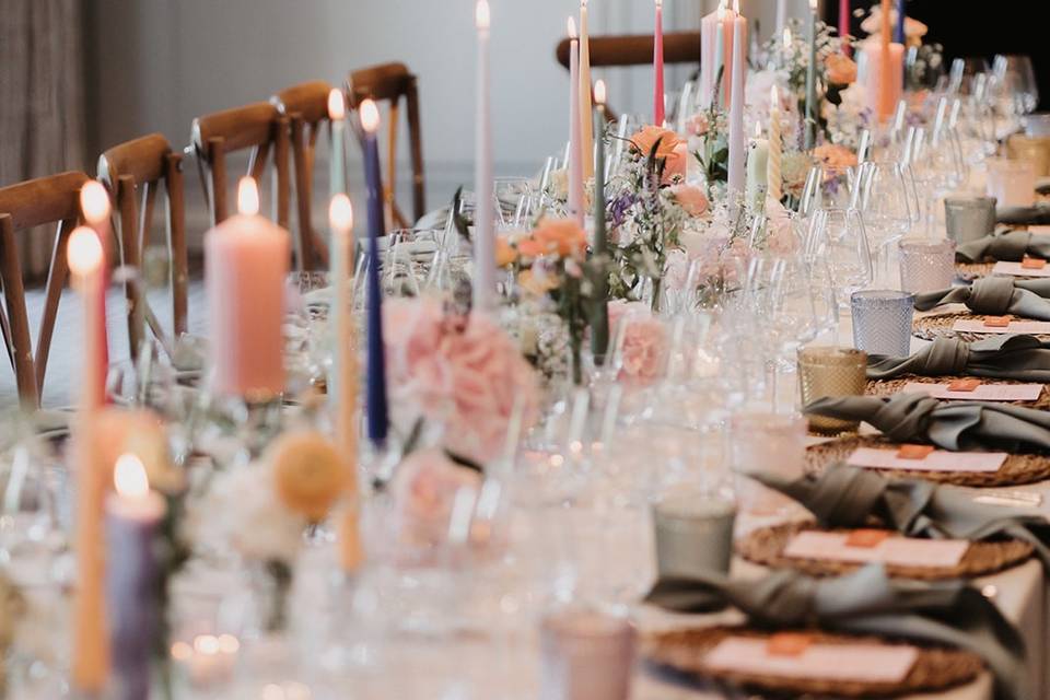 Colourful table decor