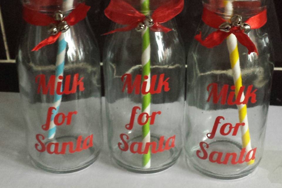 Christmas Milk Bottles