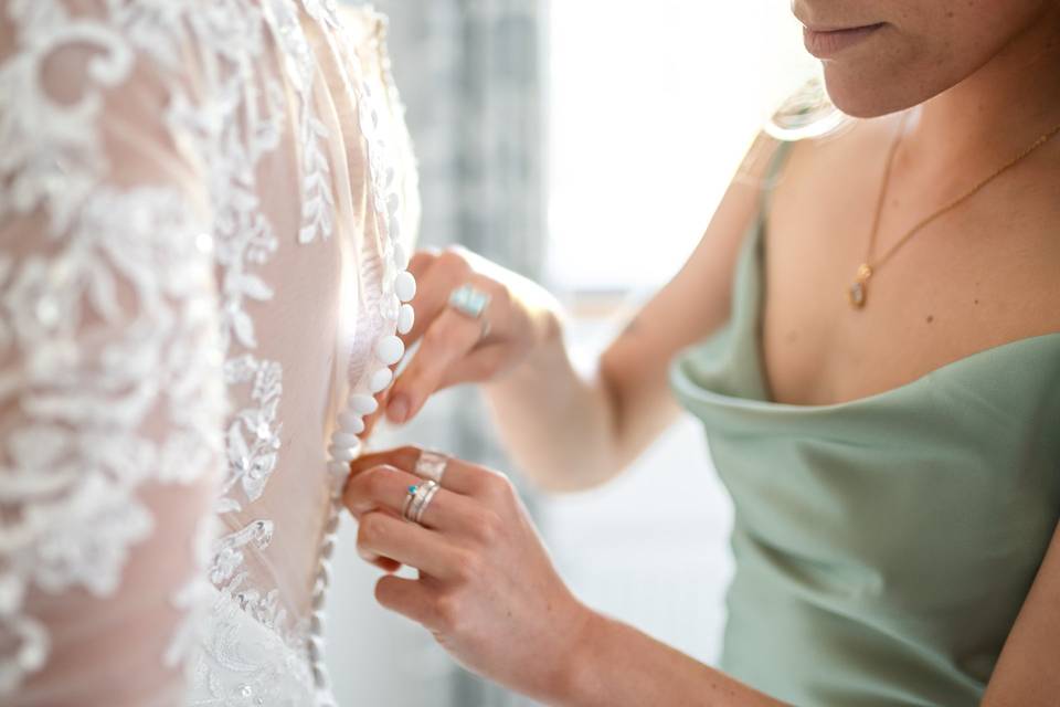 Dressing the bride