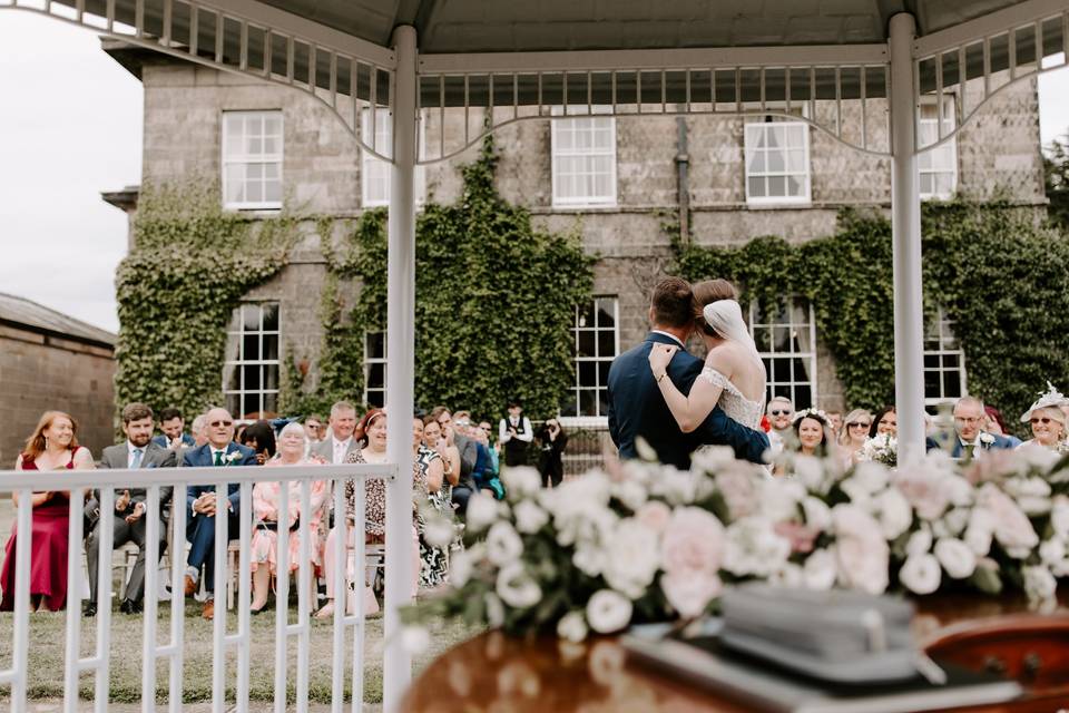 Summer wedding on terrace