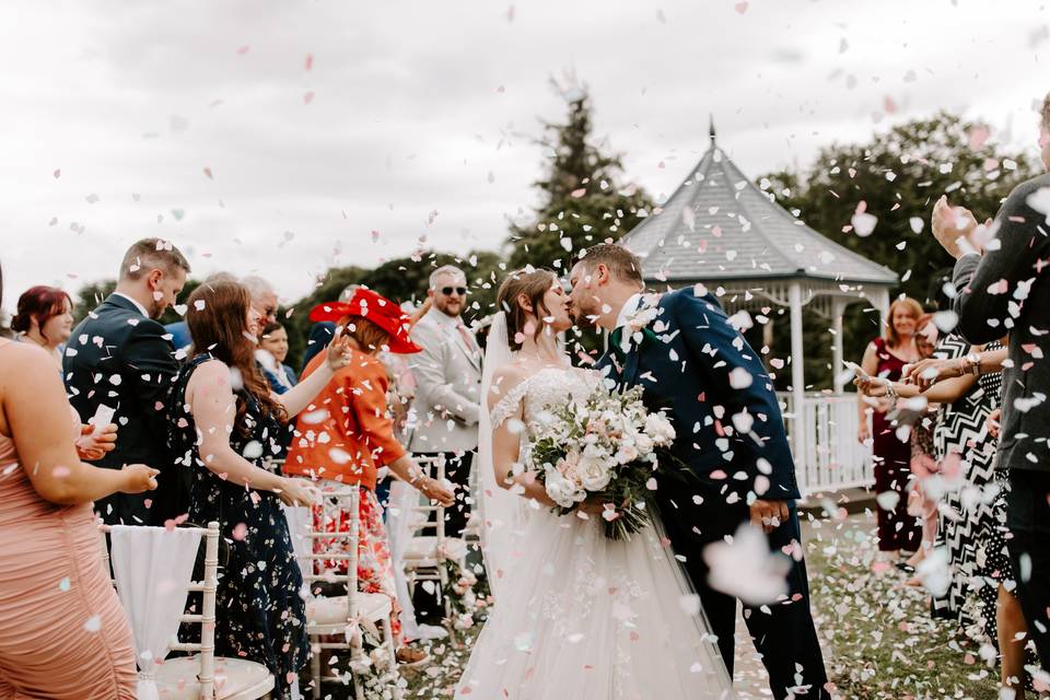 Summer wedding on terrace