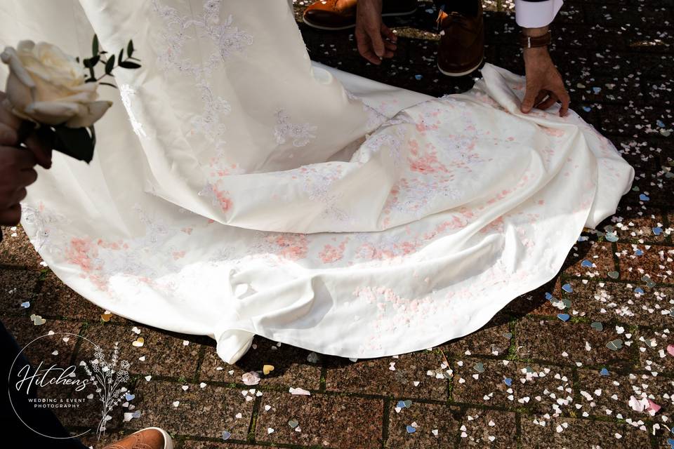 Bride's Dress with confeti