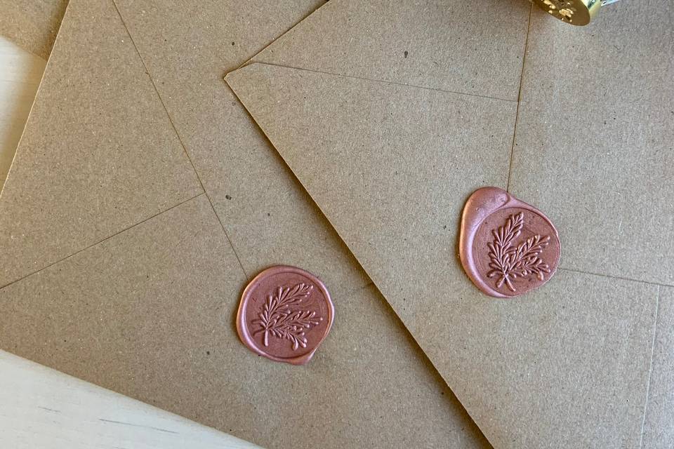 Wax seal + printed envelopes