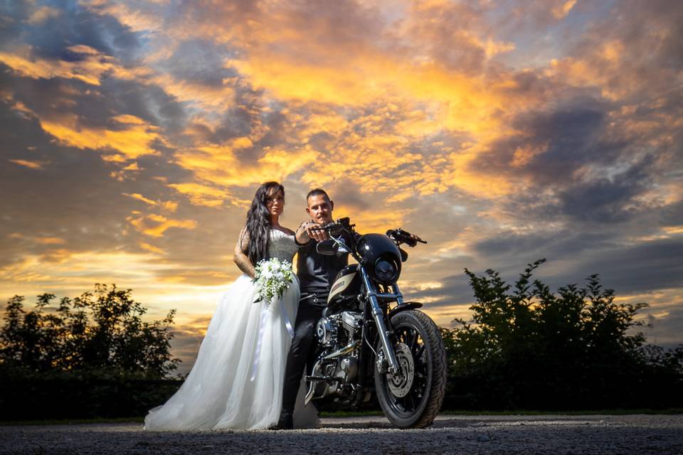 Motorbike sunset