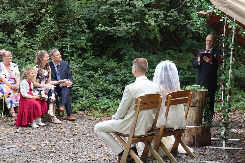 Wedding ceremony outdoors