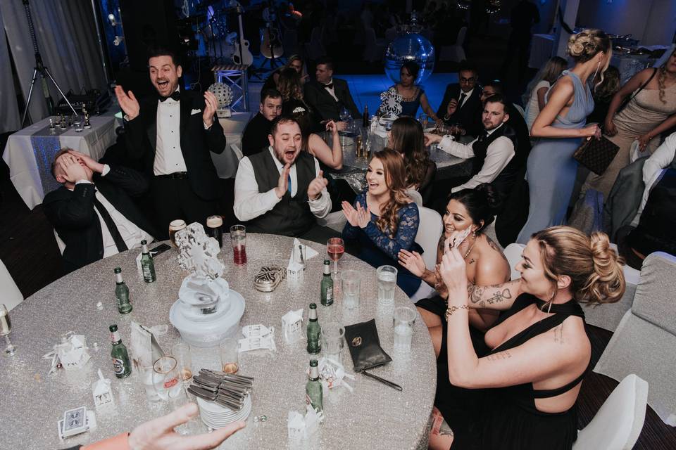 The whole table erupted!