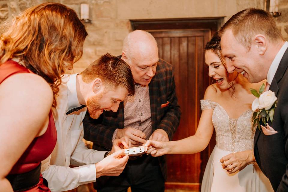 He's taking a real close look!