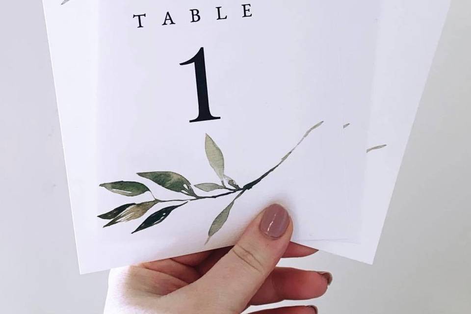 Botanical table numbers