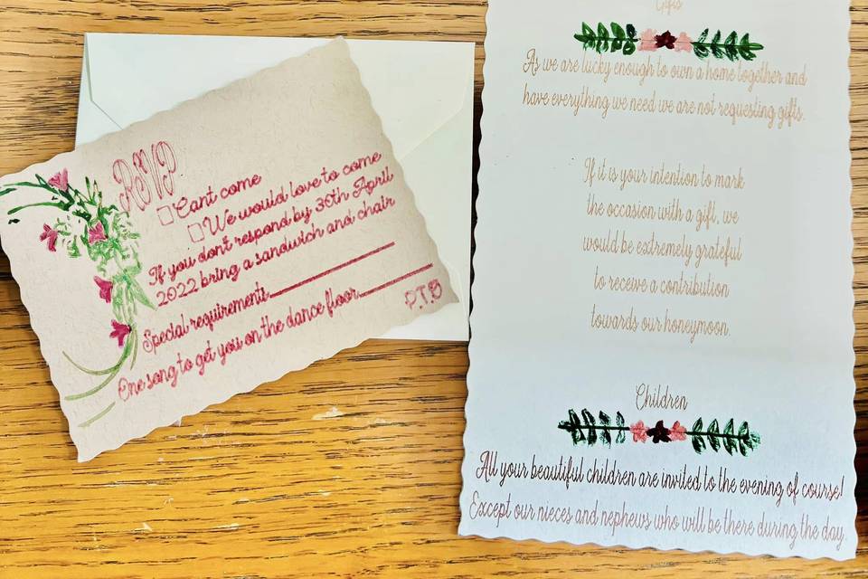 Foil writing
